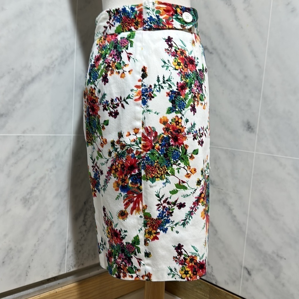 😊Laundry By Shelli Segal Skirt Multicolor Floral Lined Zip Pencil size 4 - Picture 3 of 15